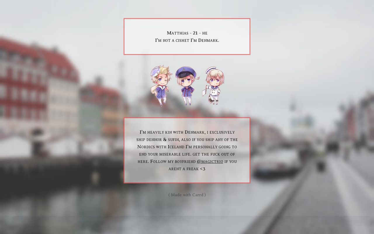 Carrd profile picture for @denmark